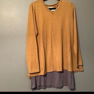 25. EUC Logo Lounge Sz Large Double Layer Open Back Blouse!